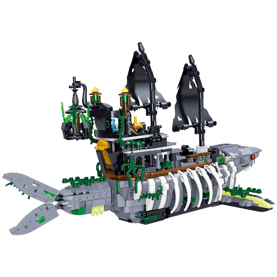 KNEW BUILT Geister-Seehai-Piratenschiff, Bausteine, mit LED - Bild 2