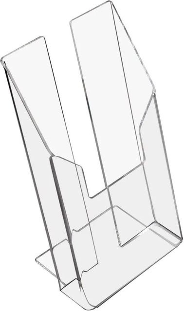 HMF 46960 Acryl Prospekthalter DIN A6 Hochformat, transparent, B: 11 cm, T: 19,5 cm, H: 9 cm - Bild 1