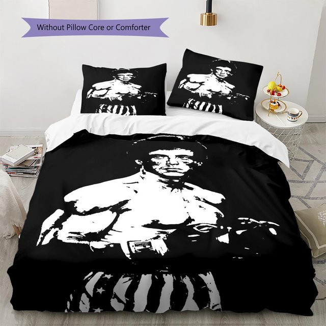 Bettwäsche Set Xiangyinghao mit Felsmuster in Schwarz, bestehend aus 1 Bettbezug und 2 Kissenbezügen, B/H: 135 x 200 cm - Bild 1