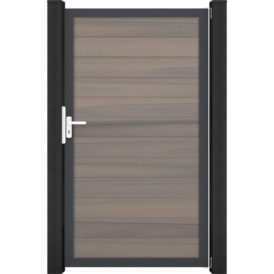 GroJa Solid Steckzauntor Bi-Color Braun Rahmen DB703, Breite: 100 cm, Höhe: 180 cm - Bild 2