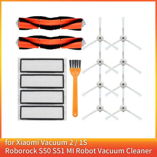 Ersatzteil-Set für Xiaomi Mi Roboterstaubsauger 2 und Roborock S50 S51 bestehend aus HEPA-Filter, Seitenbürste und Hauptbürste - Bild 1