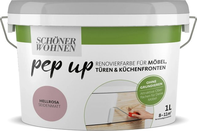 Schöner Wohnen pep up Renovierfarbe für Möbel, Türen und Küchenfronten in Pink, 1 l - Bild 1
