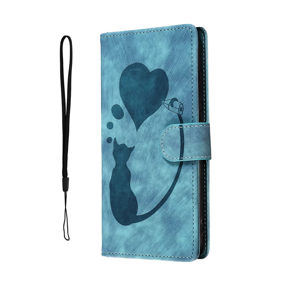 3D Katze Leder Handyhülle mit Brieftaschenfunktion für Samsung Galaxy A-Serie in Braun - Bild 4
