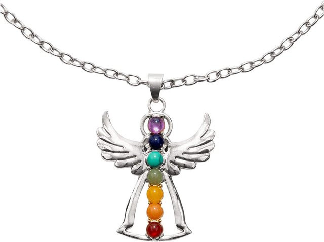 wedolina Chakra-Halskette Engel, Silber, Kristall, Bunt, Unisex - Bild 1