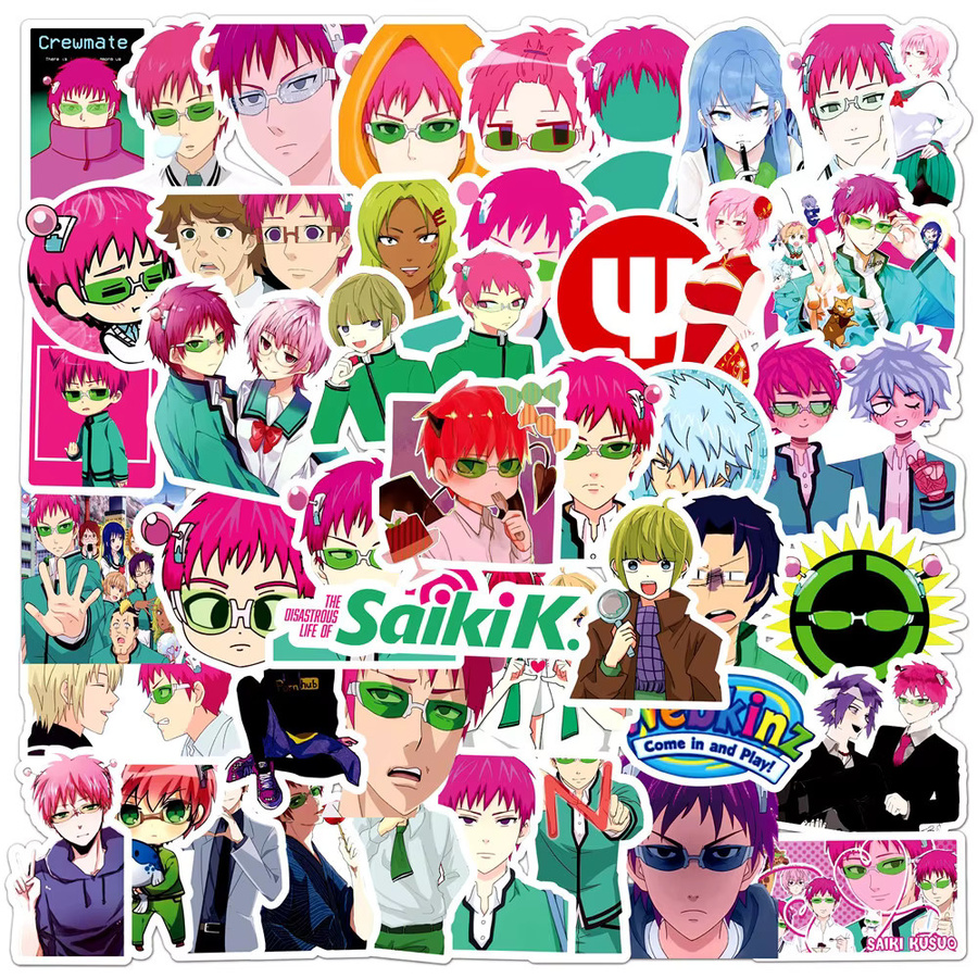 Bandai Saiki Kusuo Aufkleber, Bunt / Mehrfarbig, 50 Stück - Bild 2