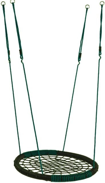 AXI Nestschaukel Oval Schwarz-Türkis mit Stahlrahmen und PP-Seilen, B/T/H: 108 x 83,5 x 240 cm - Bild 1