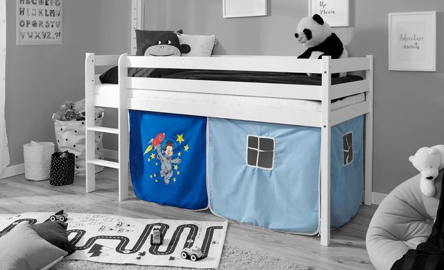 TICAA Vorhang für Kinder Hochbett und Etagenbett mit Motiv in Blau - Bild 1