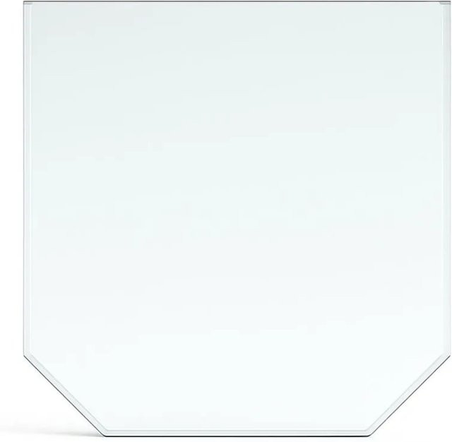 Feuercampus Funkenschutzplatte Glas für Kaminofen Sechseck, transparent, B: 120 cm, T: 100 cm, H: 0,6 cm, Ecke 10 cm - Bild 1
