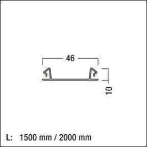 Zumtobel Abdeckstreifen TECTON T/KK silber B: 149,8 cm, H: 4,6 cm, T: 1,0 cm - Bild 1