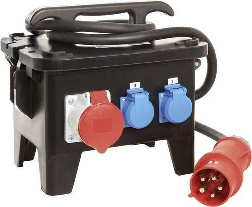 AS Schwabe Baustromverteiler M4 60554 400V 32A Schwarz aus Edelstahl - Bild 1