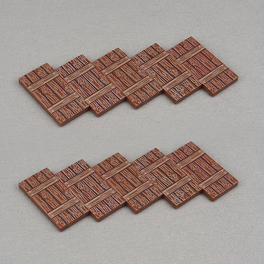 SixBricks 87079 Bedruckte Holzmaserung Box-Board-Muster Bausteine, 10-teiliges Set - Bild 2