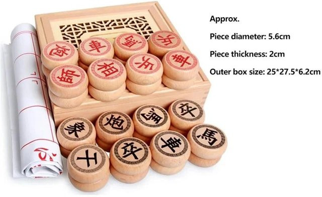 Kidsly Xiangqi Holzschach, Familienreisebrettspielset, für 2 Spieler, ab 6 Jahren - Bild 1
