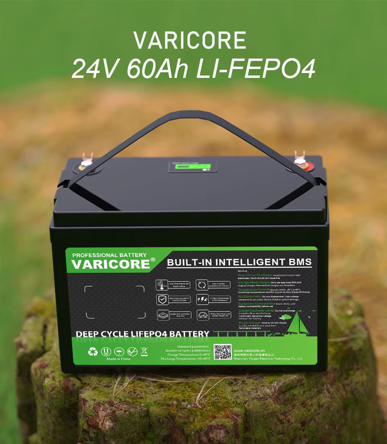 VariCore 24V 60Ah LiFePO4 Batterie mit A-Klasse Zellen und integriertem BMS in Schwarz für Marine- und Solarenergiespeicher - Bild 4