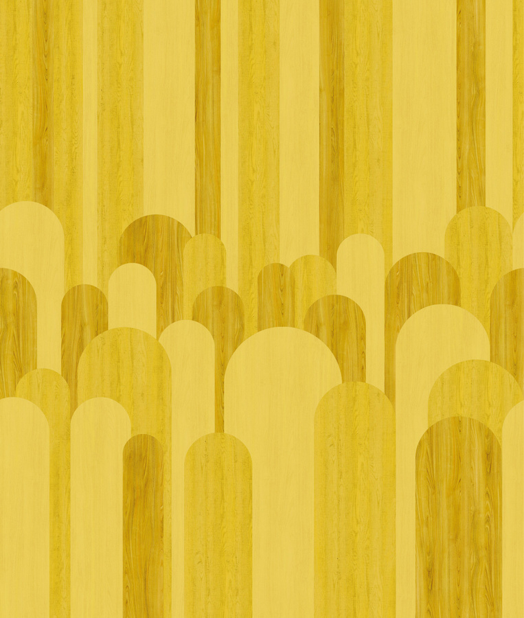 Nobilis Panorama-Tapete Ponti GRD12 in Gelb mit Natur- und Abstrakt-Motiv, Breite: 330 cm, Höhe: 70 cm - Bild 2