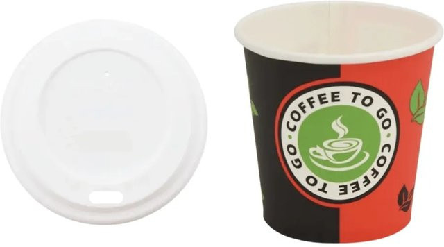 DELUKE Coffee To Go Pappbecher mit Deckel 120ml, 1000 Stück Einwegbecher aus Pappe in Multicolor - Bild 1