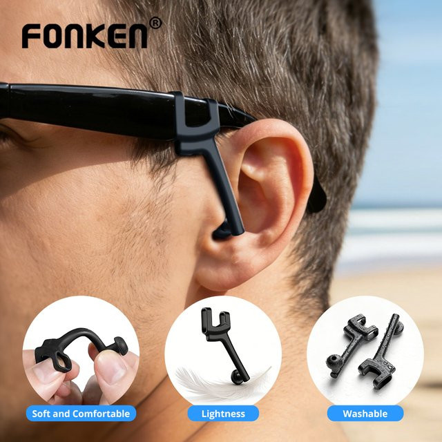 FONKEN Sound Guide Verstärker für Matte Ray AR Smart Glasses, In-Ear Ohrstöpsel mit Silikon-Geräuschisolierung zur Reduzierung von Schallleckagen, Farbe: Schwarz - Bild 1