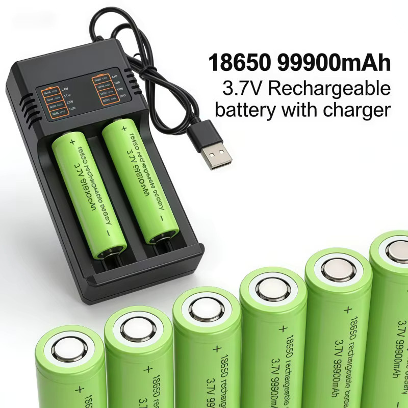 Lerp 18650 Akku-Set mit intelligentem Ladegerät, 3,7V, 50000mAh - Bild 2