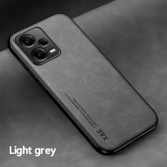 Stoßfeste Magnet-Schutzhülle für Xiaomi Redmi Note 13 Pro 4G 5G, Note 13 Pro Plus und 13C mit magnetischem Autohalter in Grau - Bild 1