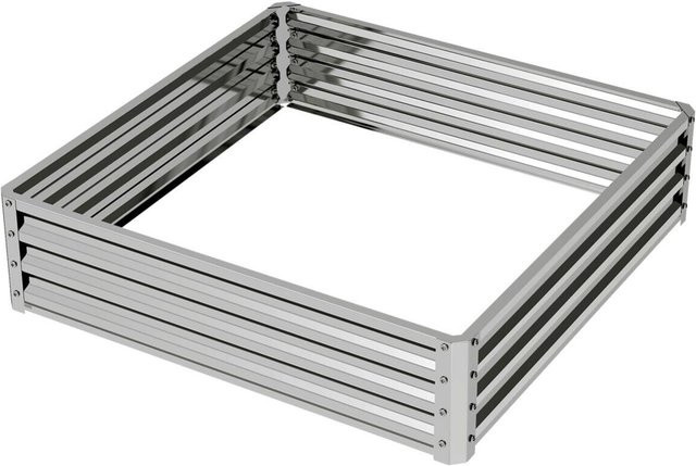 Outsunny Hochbeet aus verzinktem Stahl in Silber, B/H/L: 120 x 30 x 120 cm - Bild 1