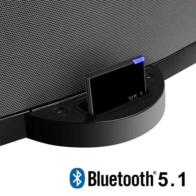 VIKEFON I-WAVE Bluetooth 5.1 Audioempfänger mit 30-Pin-Anschluss für iPhone und iPod, Mini Wireless Musik-Adapter in Schwarz - Bild 1