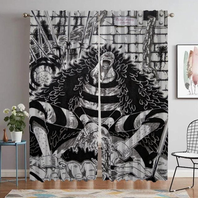 Yiran Furniture Vorhänge aus Tüll im 2er-Set, Schwarz, Breite: 60 cm, Höhe: 90 cm - Bild 1