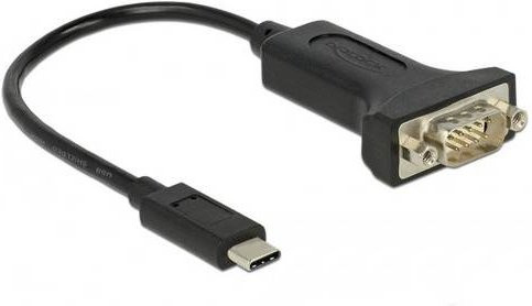 Delock USB-C auf RS232 Adapter Converter Schwarz 63908 0,15m - Bild 1