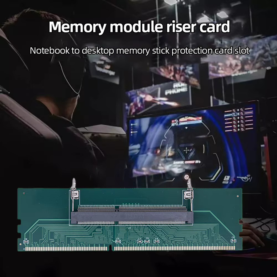 MOJOYCE RAM Adapter Karte SO-DIMM zu PC DIMM für DDR3 DDR4 DDR5 Speicher in Grün - Bild 3