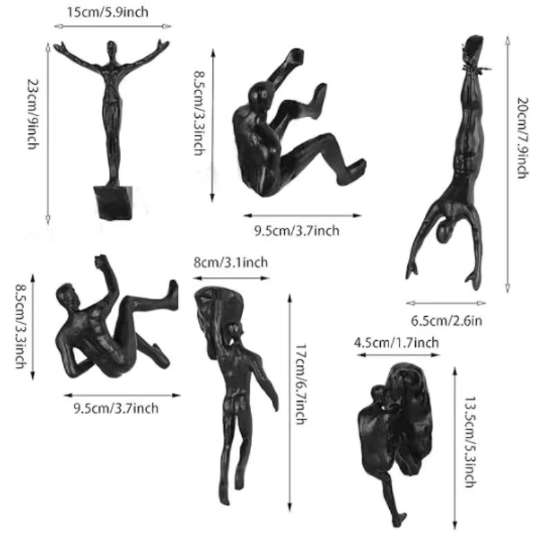 DEANSEN Retro Kletterer Statue aus Harz als Sportler Figur für Wanddeko und Wohnzimmer - Bild 3