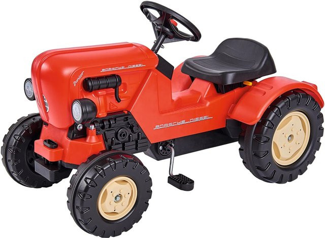 BIG Porsche Diesel Junior Kindertraktor in Rot mit verstellbarem Sitz für Kinder ab 3 Jahren - Bild 1