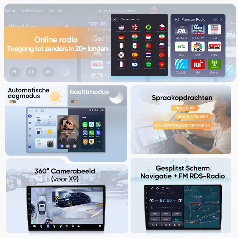 Junsun Android Autoradio mit kabellosem CarPlay für Suzuki Jimny 3 (2005-2019) in Schwarz mit GPS und Bluetooth - Bild 3
