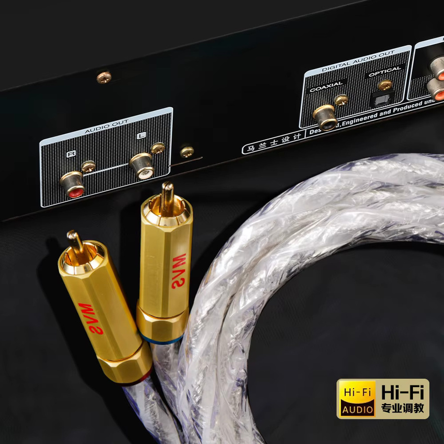 DIYLIVE High-Fidelity Audiokabel mit 7N Einkristall-Kupfer und Versilberung, Doppel-RCA-Verbindung für Signalverstärker, Silber - Bild 4