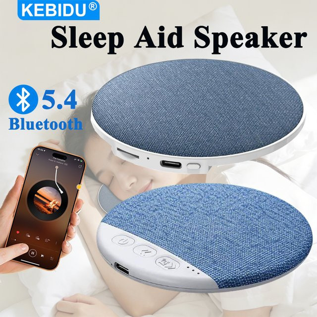 KEBIDU Bluetooth 5.4 Schlafhilfe-Lautsprecher Mini-Kissen-Musikplayer mit HiFi-Stereo-Sound in Blau - Bild 1