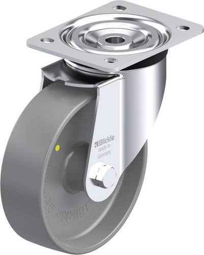 Blickle L-PO 160G-ELS Stahlblech-Lenkrolle in Grau mit Kunststoffrad, Rad-Durchmesser: 16 cm, Tragfähigkeit: 400 kg - Bild 1