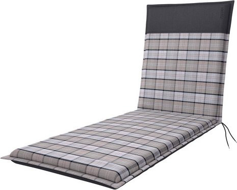 DOPPLER Auflage Casa für Gartenliegen, Uni-Muster, grau/beige/anthrazit, B/L: 60 x 185 cm - Bild 1