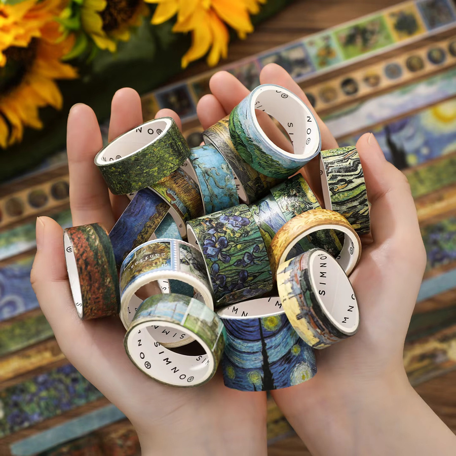 18 Bände Washi Tape Set mit europäischen Landschaften im Retro Ölgemälde-Stil, Multicolour Papierband für DIY Scrapbook und Dekoration - Bild 2