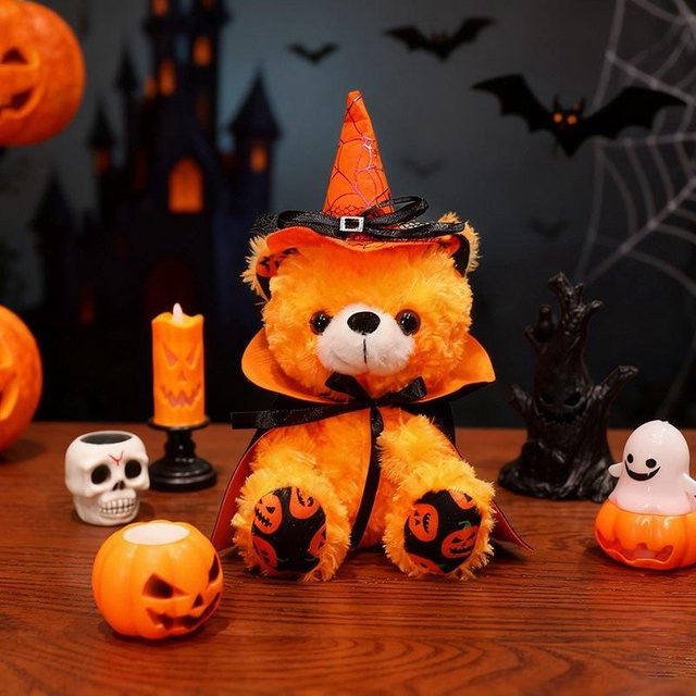 Cartoon Halloween Teddybär Plüsch Teddy Zauberer Bär, Stoffpuppe, 28cm - Bild 1