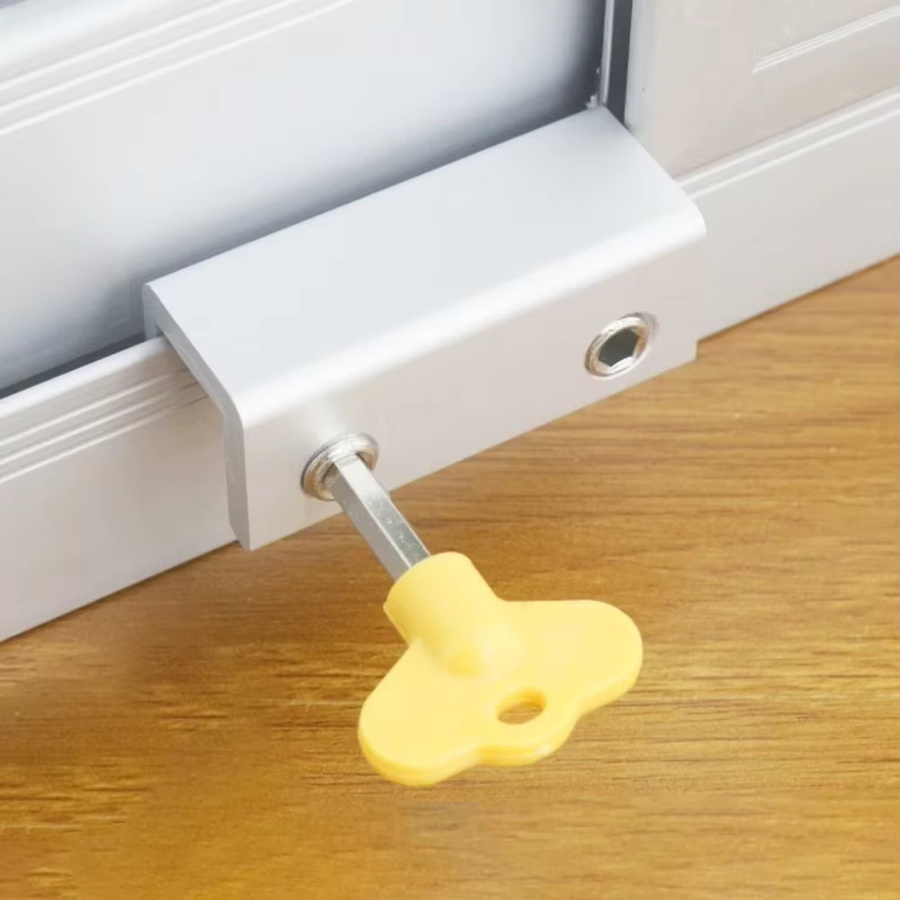 Verstellbare Fenstersicherungen als Schiebetür- und Fensterstopper zur Kindersicherung in Silber - Bild 2