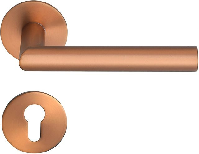 MeinTürgriff Drückergarnitur Toulouse mit Flachrosette in Roségold matt, PZ, Breite: 160 mm, Höhe: 160 mm, Tiefe: 60 mm - Bild 1