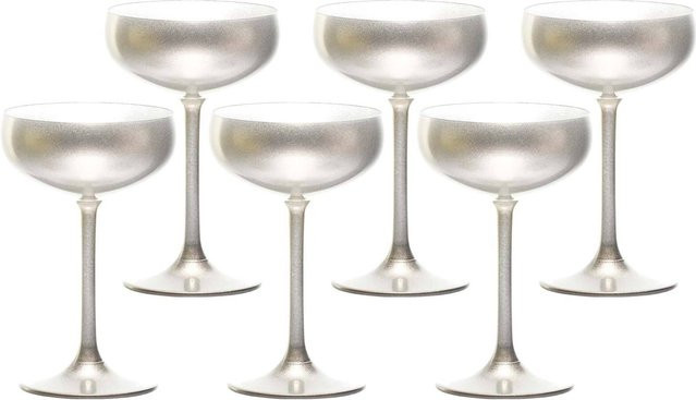 Stölzle Lausitz Sektschalen Elements Cocktailgläser aus Glas, 6er Set, Gold und Silber, 230 ml - Bild 1
