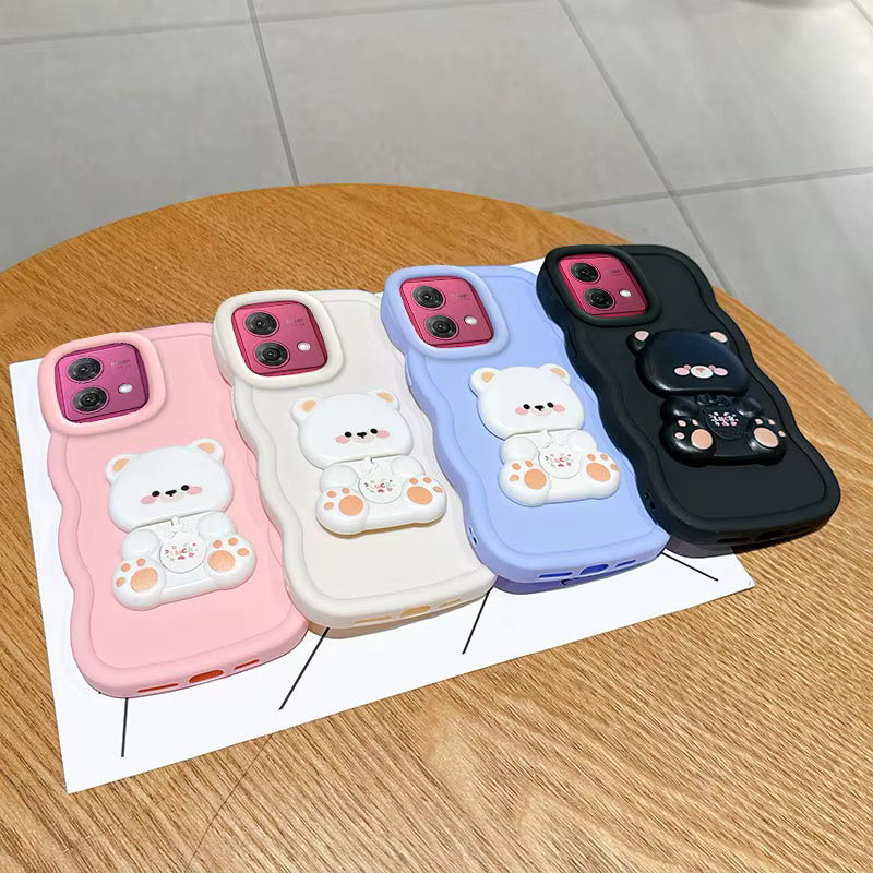 Wellenförmige Silikon Handyhülle für Motorola G86 G52 G53 G75 G71S G64 G60 G82 G54 Power G56 G55 G45 G40F in Pink - Bild 2