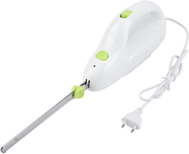 Elektrisches Brotmesser von TOMTOP JMS in Weiß mit rostfreier Edelstahlklinge zum Schneiden von Toast und Fleisch - Bild 1
