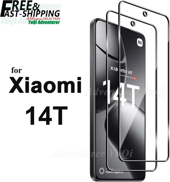 Displayschutzfolie aus gehärtetem Glas für Xiaomi 14T, transparent, HD-Kristallglimmer, 9H kratzfest - Bild 1