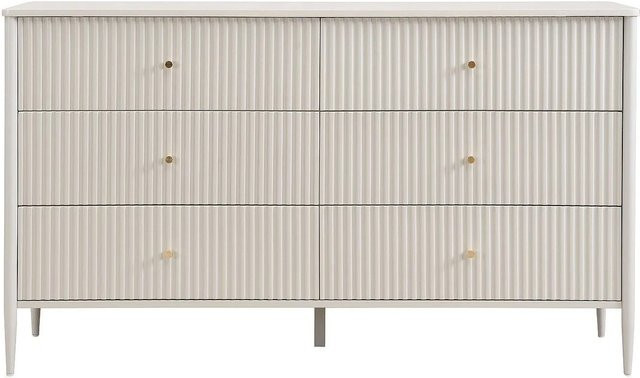 Vente-unique Kommode Calitaro in Beige mit Gold-Akzenten, Breite: 140 cm - Bild 1