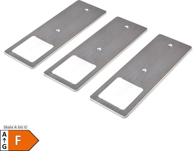 Kalb LED Unterbauleuchten 3er Set TooFlat aus Edelstahl Gebürstet in Silber, neutralweiß, dimmbar - Bild 1