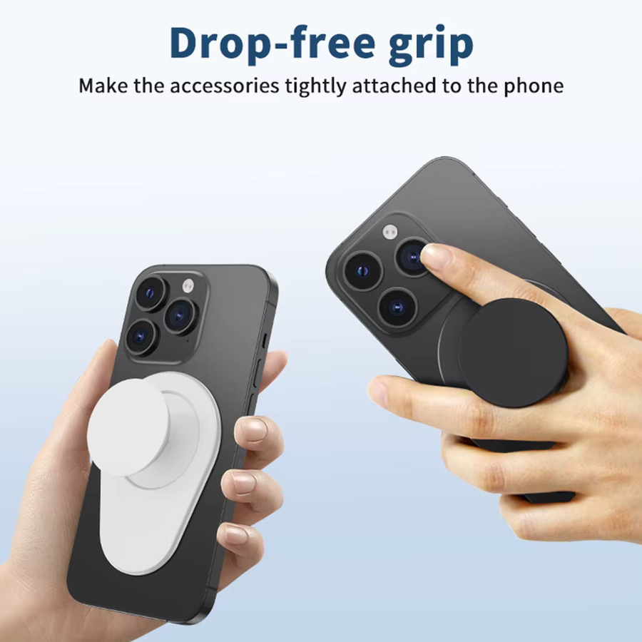 Grippopso Magnetischer MagSafe Griptok Telefonhalter in Oval-Form für iPhone, Huawei und Samsung, erhältlich in Schwarz oder Weiß - Bild 2