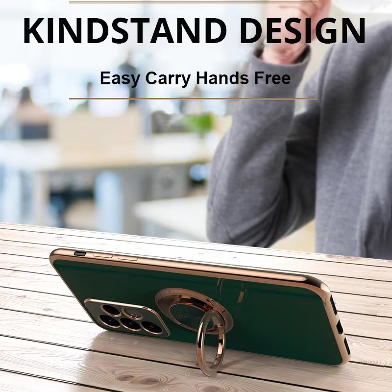 Magnetische Schutzhülle mit Metallringhalter für Samsung Galaxy M53 A13 A14 A15 A23 A24 A25 A32 A33 A34 A35 A52 A53 A54 A55 4G 5G in Weiß - Bild 3
