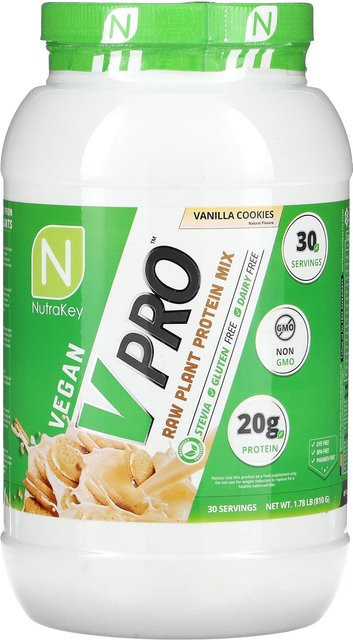 Nutrakey V Pro Roher Pflanzenprotein-Mix Vanille-Keks 810 g - Bild 1