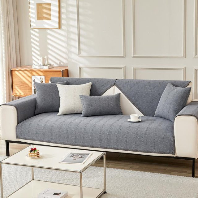 Chenille-Sofakissen Super Six, quadratischer Rückenbezug mit rutschfestem Ledersofabezug, B/H: 70 x 70 cm - Bild 1