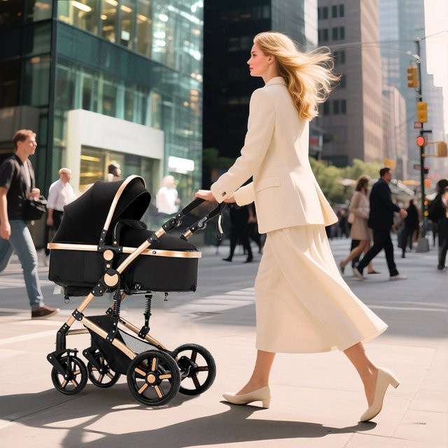 Luourzme 3-in-1 Komfort-Kinderwagen Reisesystem mit Aluminiumrahmen in Grau und Schwarz - Bild 1