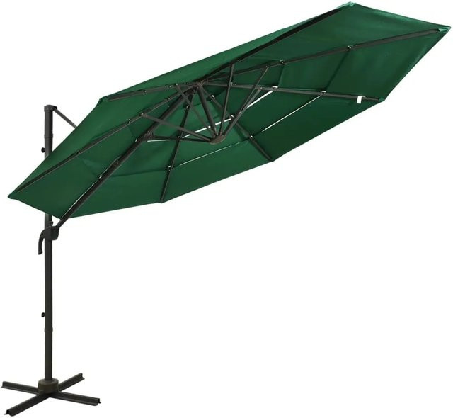 furnicato Sonnenschirm mit Aluminium-Mast in Grün, 4-lagig, B/B: 300 x 300 cm - Bild 1